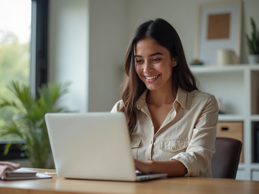 Persona trabajando desde casa con internet de Threecom